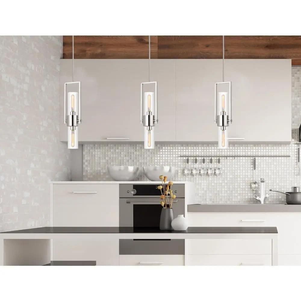 image-60W Redmond Metal Pendant With Clear Glass Shade