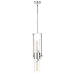 image-60W Redmond Metal Pendant With Clear Glass Shade