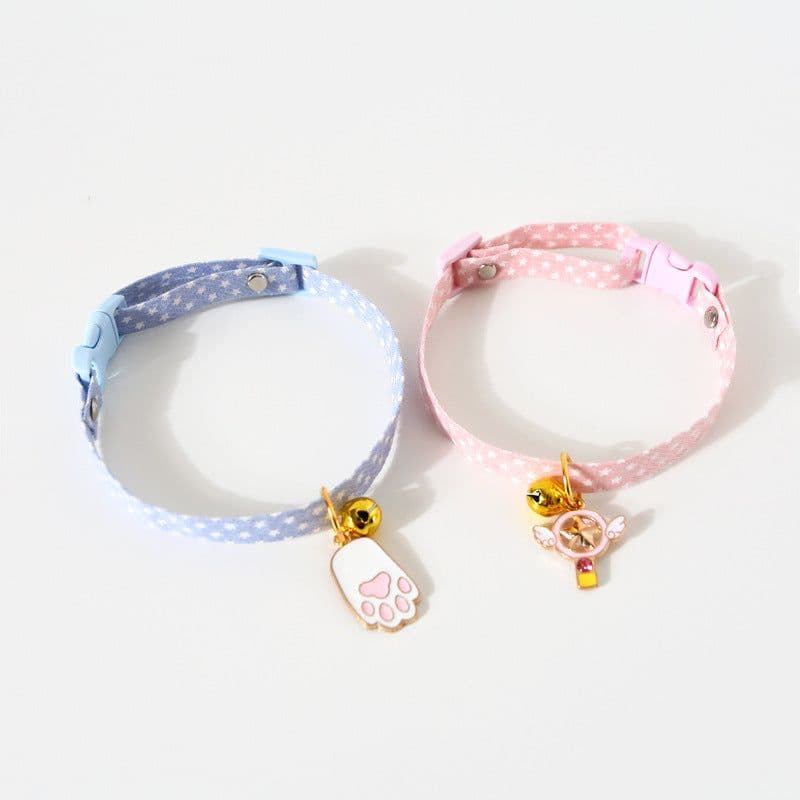 image-Dayuanzi Pet Collar - Denim Pink Cat Claw S