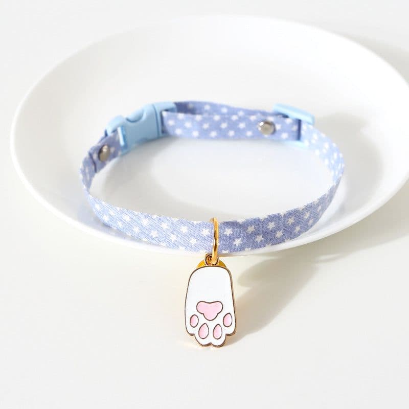 image-Dayuanzi Pet Collar - Denim Pink Cat Claw S