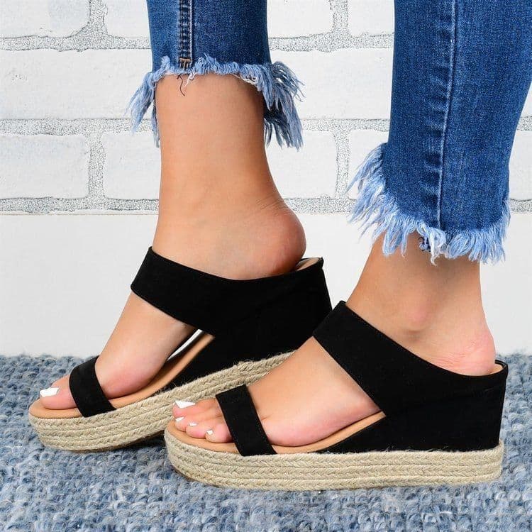 image-Women's 2020 Snake Pattern Sandals, High Heel Wedge 43