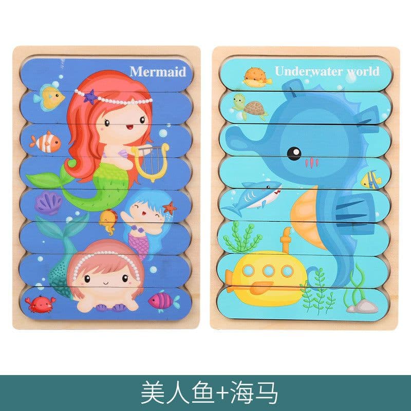 image-Mubei Wooden Puzzle - Mermaid Seahorse 18cm