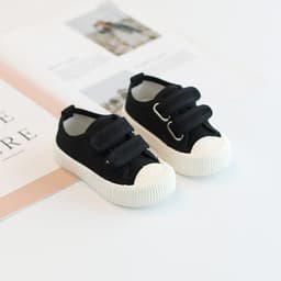 image-Pug Canvas Toddler Shoes - Khaki, Unisex, Spring/Autumn, 18.5cm, Wear-resistant