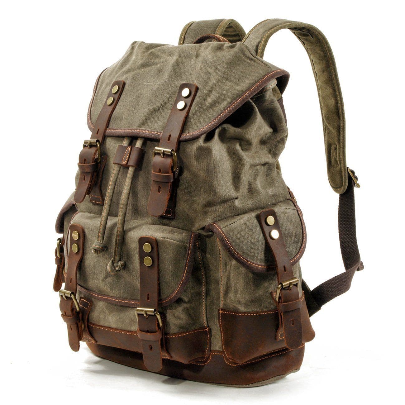image-High Quality Canvas Stitching Mountaineering Backpack