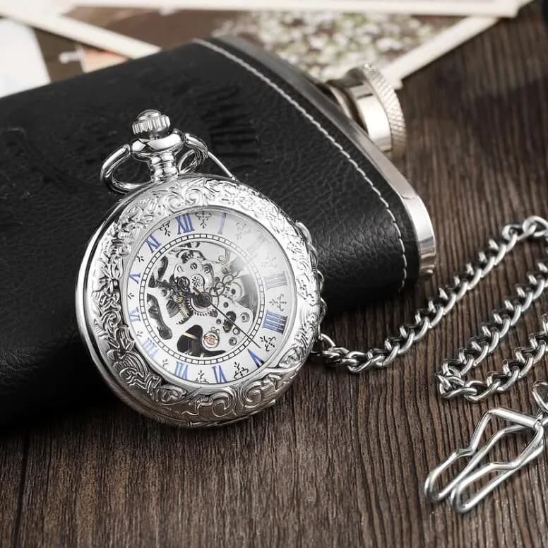 image-Pocket Watch Mechanical Gold Round 31mm