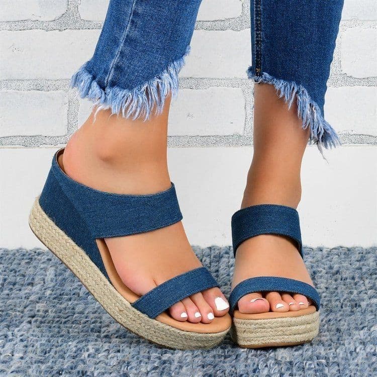 image-Women's 2020 Snake Pattern Sandals, High Heel Wedge 43