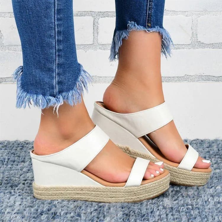 image-Women's 2020 Snake Pattern Sandals, High Heel Wedge 43