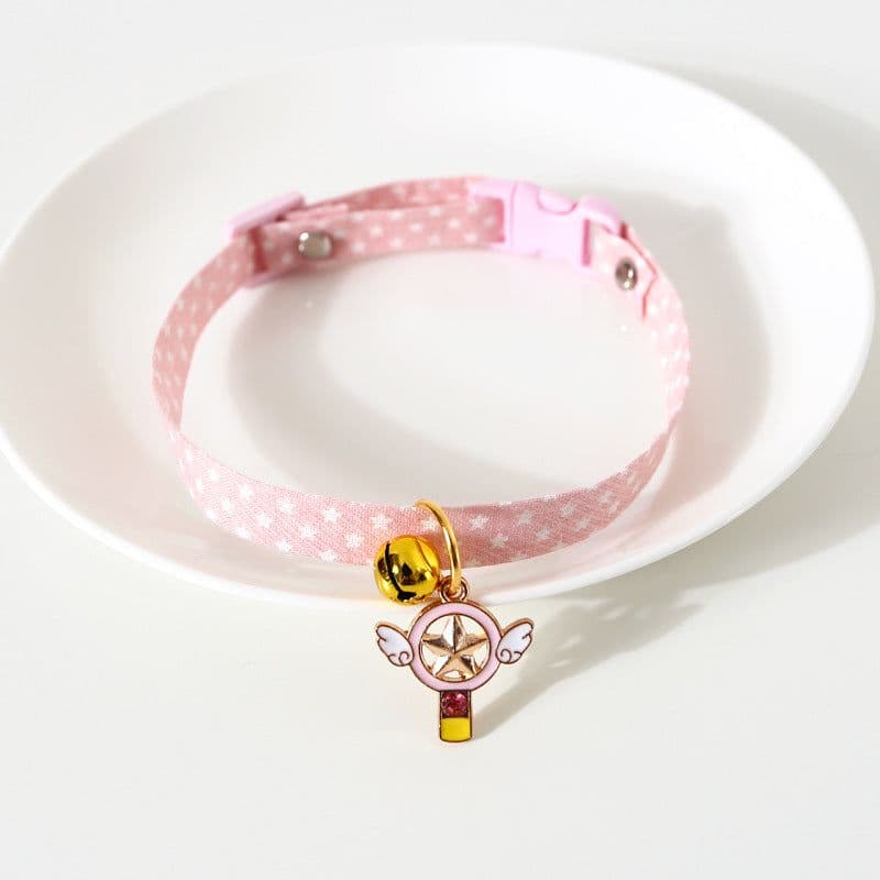 image-Dayuanzi Pet Collar - Denim Pink Cat Claw S