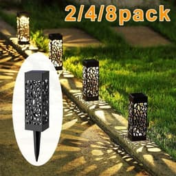 image-Cross-border outdoor lawn lights hollow lights waterproof lighting solar landscape lights outdoor park camping lawn lights