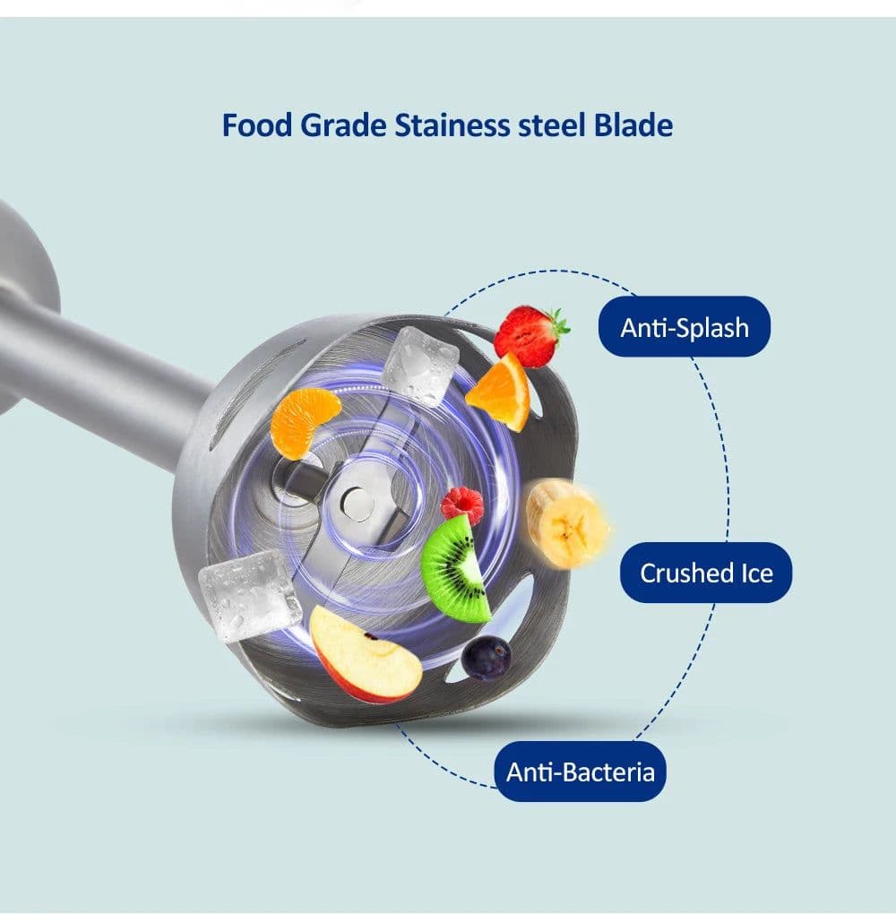 image-BioloMix 1200W 5-in-1 Immersion Hand Stick Blender Mixer Vegetable Meat Grinder 800ml Chopper Whisk 600ml Smoothie Cup