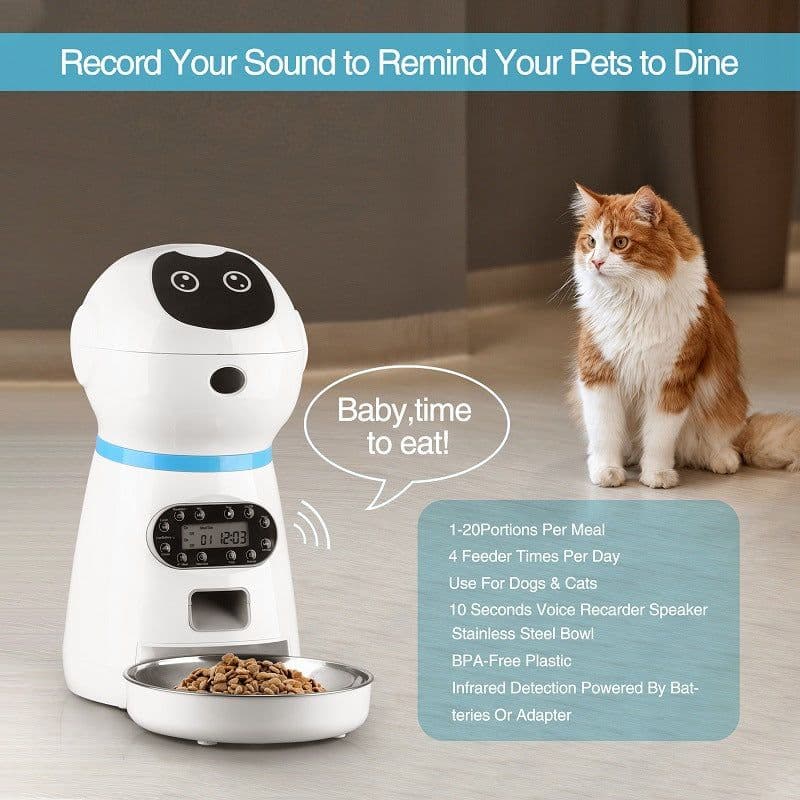 image-Pet automatic feeder pet feeder pet smart feeder stainless steel food pan manufacturer wholesale