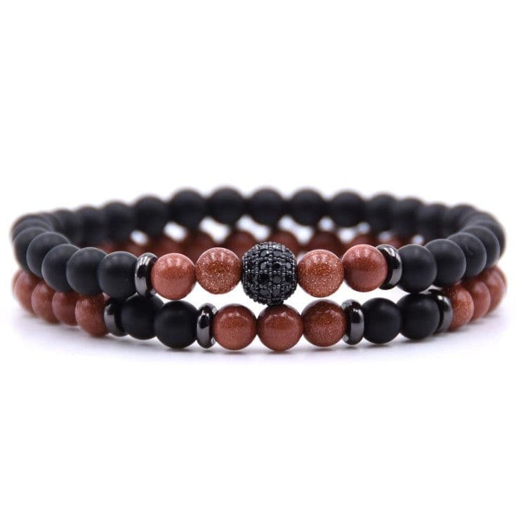 image-Micro-inlaid Zircon Nracelet 6mm Natural Stone Beaded Bracelet