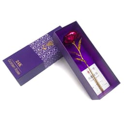 image-24K Luminous Color Gold Rose Flower Set
