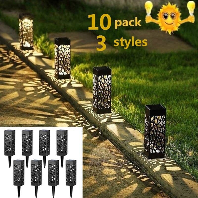 image-Cross-border outdoor lawn lights hollow lights waterproof lighting solar landscape lights outdoor park camping lawn lights