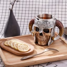 image-Tall Skull Helmet Cup Halloween Stainless Steel Inner Water Cup