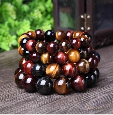image-Tiger Eye Bracelet Natural Crystal Stone Buddha Bead Bracelet