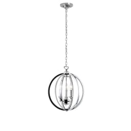 image-3LT Chandelier, Polished Chrome,Jeweled Accents