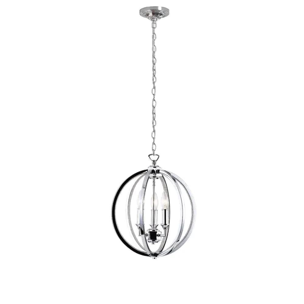 image-3LT Chandelier, Polished Chrome,Jeweled Accents