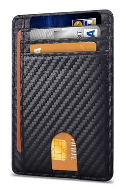 image-Genuine Leather RFID Card Holder - Black 8 Slot