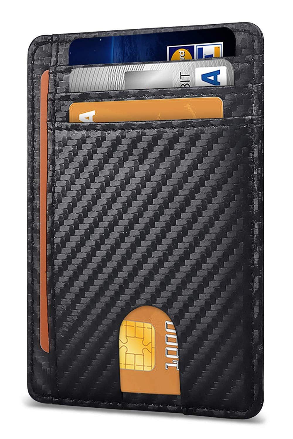 image-Genuine Leather RFID Card Holder - Black 8 Slot
