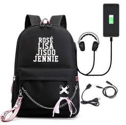 image-BLACKPINK Park Chae-young, LISA, Kim Ji-soo, the same starry sky backpack, school bag, backpack, Korean version, USB