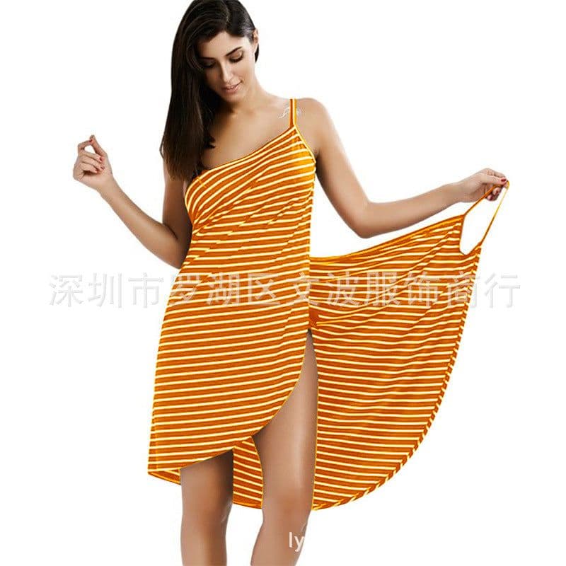 image-Beach Dress - LanYi Striped Skirt, High Waist, 5XL, Summer 2023, Cotton Blend