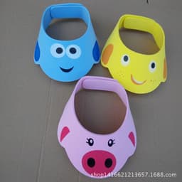 image-Wholesale Velcro Adjustable EVA Children Shampoo Cap Animal Cartoon Shampoo Cap Shower Cap 4mm Thick and Tasteless