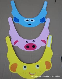 image-Wholesale Velcro Adjustable EVA Children Shampoo Cap Animal Cartoon Shampoo Cap Shower Cap 4mm Thick and Tasteless