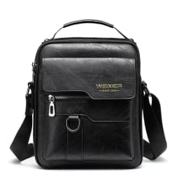 image-Messenger Bag Men's Leather Vertical Business Shoulder Bag