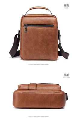 image-Messenger Bag Men's Leather Vertical Business Shoulder Bag