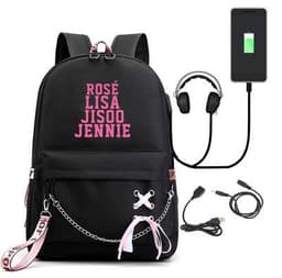 image-BLACKPINK Park Chae-young, LISA, Kim Ji-soo, the same starry sky backpack, school bag, backpack, Korean version, USB