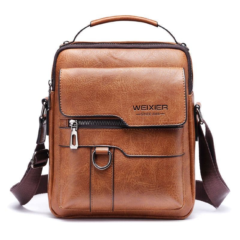 image-Messenger Bag Men's Leather Vertical Business Shoulder Bag