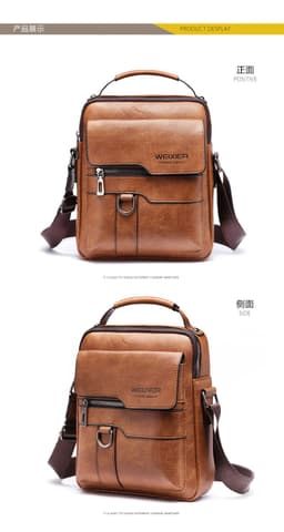 image-Messenger Bag Men's Leather Vertical Business Shoulder Bag