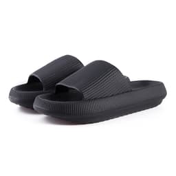 image-Unisex Xinhuiwang Flip Flops - Black, 44-45 Size, EVA Sole