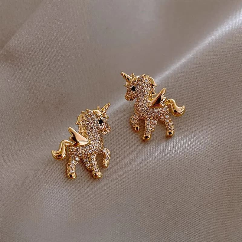 image-925 silver needle design sense pony earrings Korea Dongdaemun small fresh and cute earrings net red short earrings women