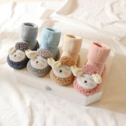 image-Liu Chengxing Baby Socks - Red Cartoon Mid-Calf