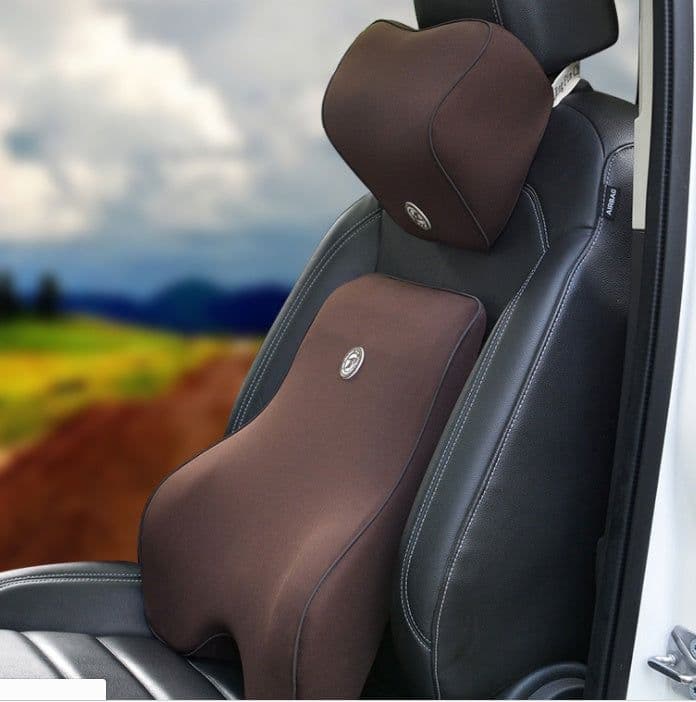 image-Car Memory Cotton Lumbar Suit Pillow Back Pad Waist Car Interior Seat Four Seasons Universal New Slow Rebound