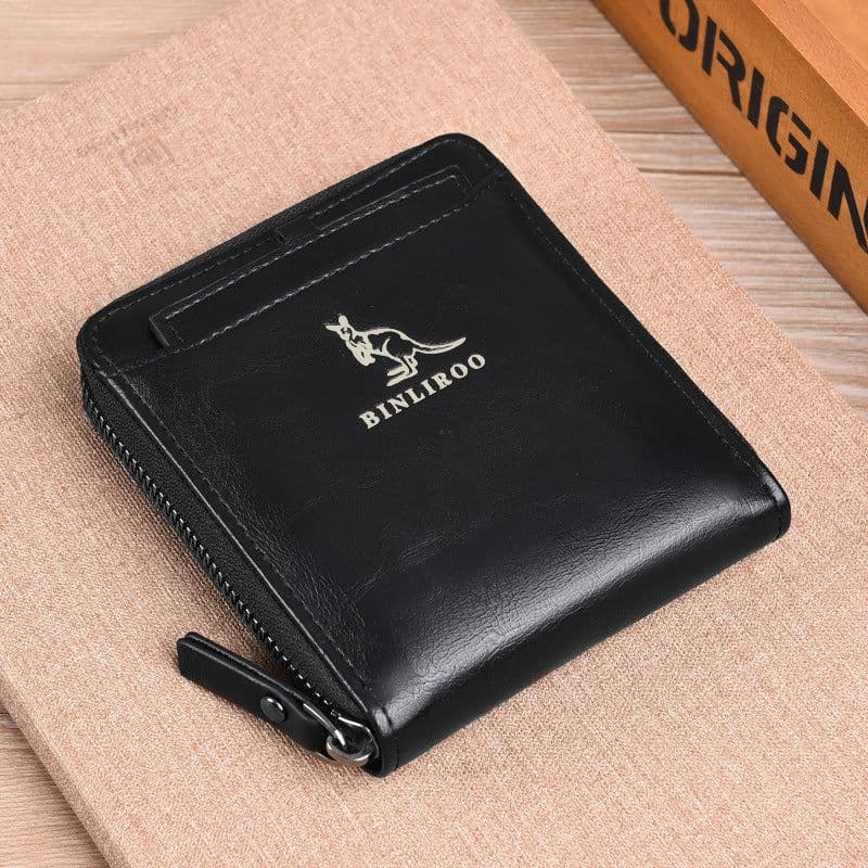 image-Binli Kangaroo Coin Purse - Anti-Theft Card Wallet - PU Leather - Zipper