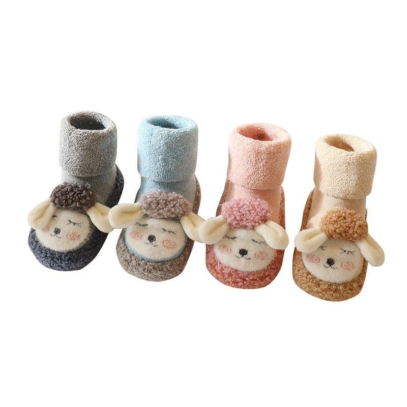 image-Liu Chengxing Baby Socks - Red Cartoon Mid-Calf