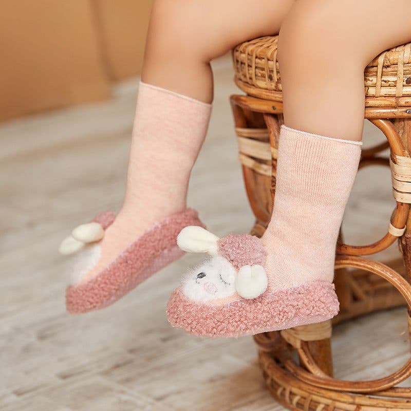 image-Liu Chengxing Baby Socks - Red Cartoon Mid-Calf