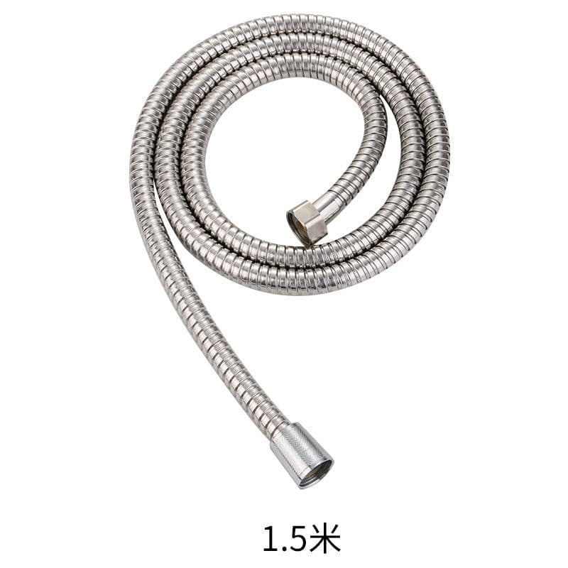 image-Stainless Steel Shower Hose 1.5m With Double Buckle Electroplated Finish