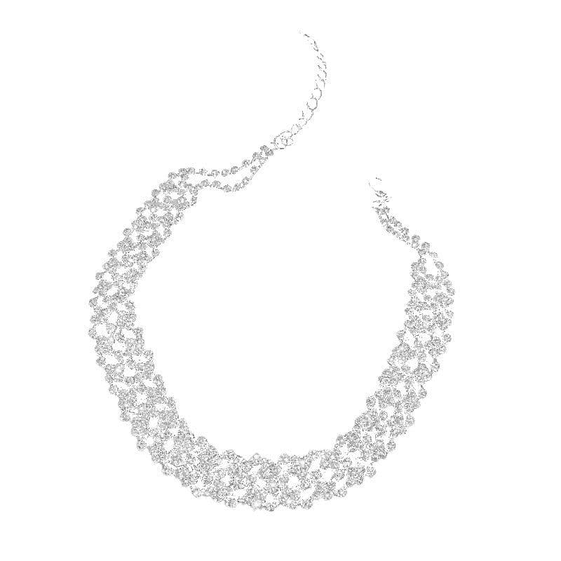 image-European and American simple full diamond necklace trend fashion exaggerated personality collarbone chain internet celebrity wholesale simple necklace female