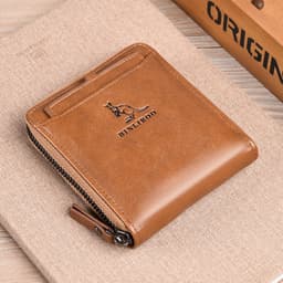 image-Binli Kangaroo Coin Purse - Anti-Theft Card Wallet - PU Leather - Zipper