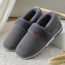 image-Unisex Cotton Slippers - Thick Sole Winter Warm