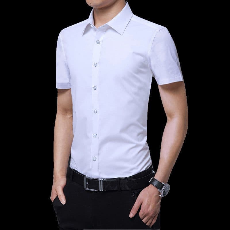 image-Men's Long Sleeve Shirt - Slim Fit Cotton Blend
