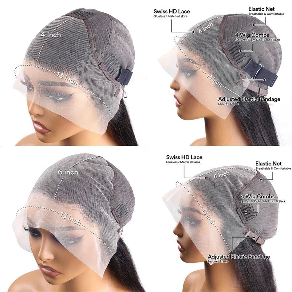 image-Body Wave 13x6 Hd Lace Frontal Wig For Women 13x4 Wavy Lace Front Human Hair Wig 40 Inch Brazilian Remy Human Hair Wigs