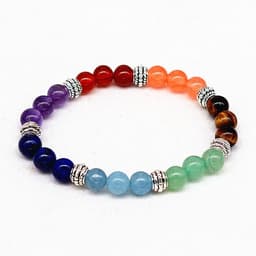 image-Natural Stone Colorful Chakra Energy Yoga Bracelet