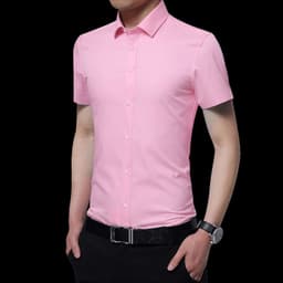 image-Men's Long Sleeve Shirt - Slim Fit Cotton Blend