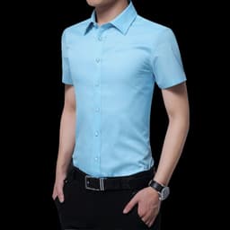 image-Men's Long Sleeve Shirt - Slim Fit Cotton Blend
