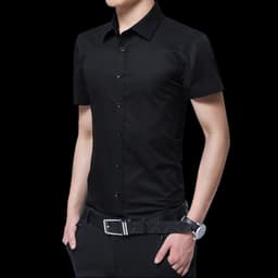 image-Men's Long Sleeve Shirt - Slim Fit Cotton Blend